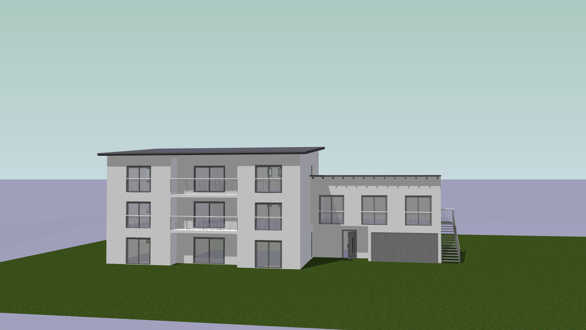 Garager Var. Pultdach Südansicht